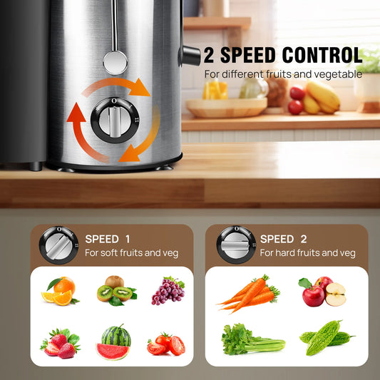 DayPlus 900W Centrifugal Juicer – Whole Fruit & Vegetable